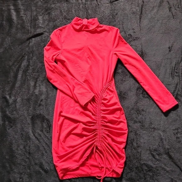 unknown | Dresses | Cherry Red Long Sleeve Dress S | Poshmark